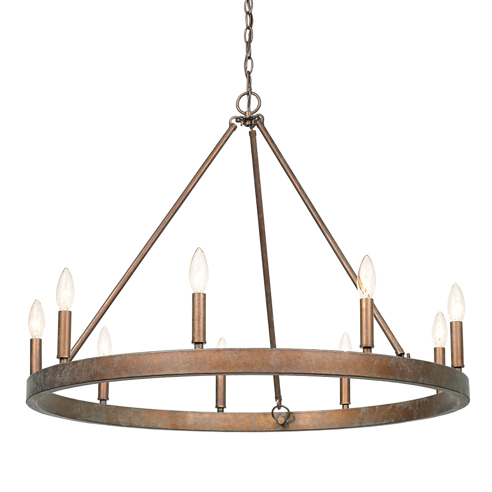 Wry Lighting Carraway 9-light Chandelier in Copper Patina